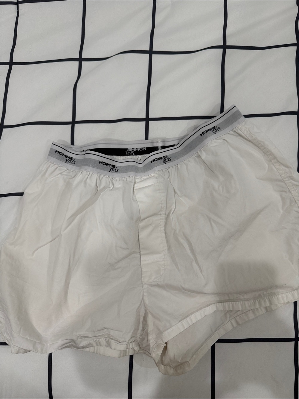 Hommes Girls White Casual Boxer-Style Shorts